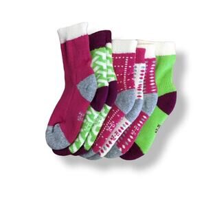 NWOT 12-24 mo Mix & Match Socks Pink Green Gray Set of 7